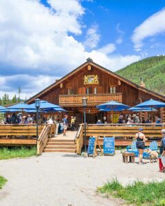The Bavarian deck on a beautiful sunny summer day.