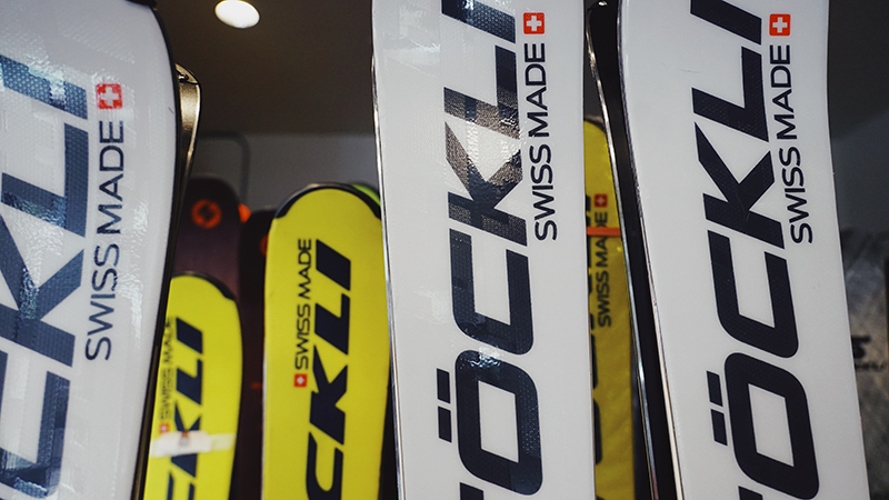 A line on brand new Stockli skis