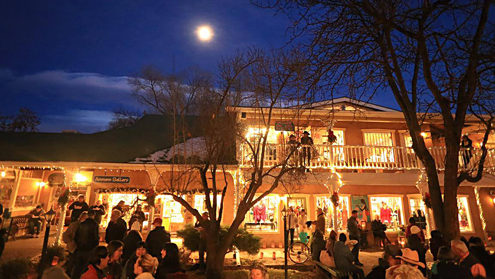 Bonfires on Bent Street holiday block party in Taos