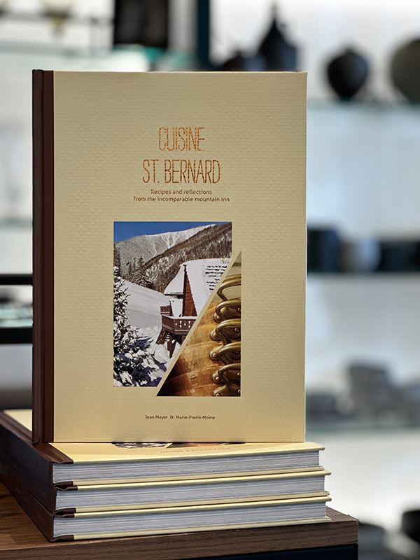 The "Cuisine St. Bernard" cookbook on display.