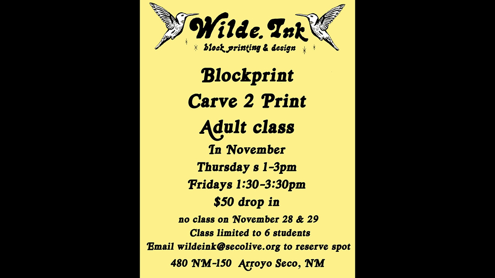 Blockprint Carve 2 Print Adult classes