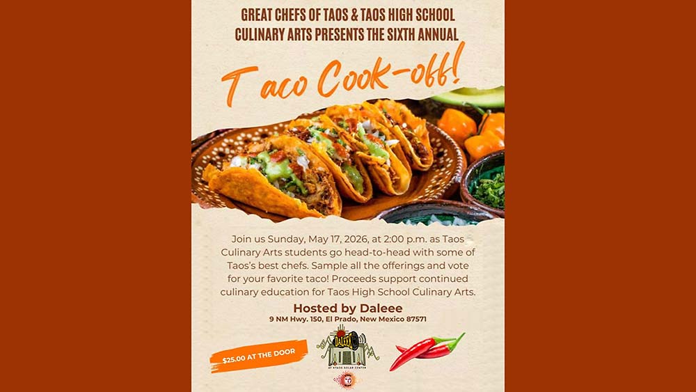 Great Chefs of Taos & Taos High School Culinary Arts Present Taco Cookoff at DALEEE KTAOS.