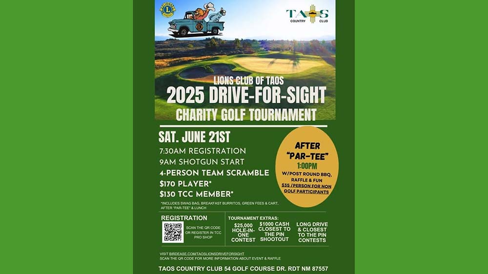 Drive-for-Sight Charity Golf Tournament at the Taos Country Club.