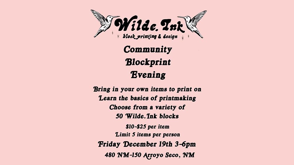 Community Blockprint Evening in Arroyo Seco