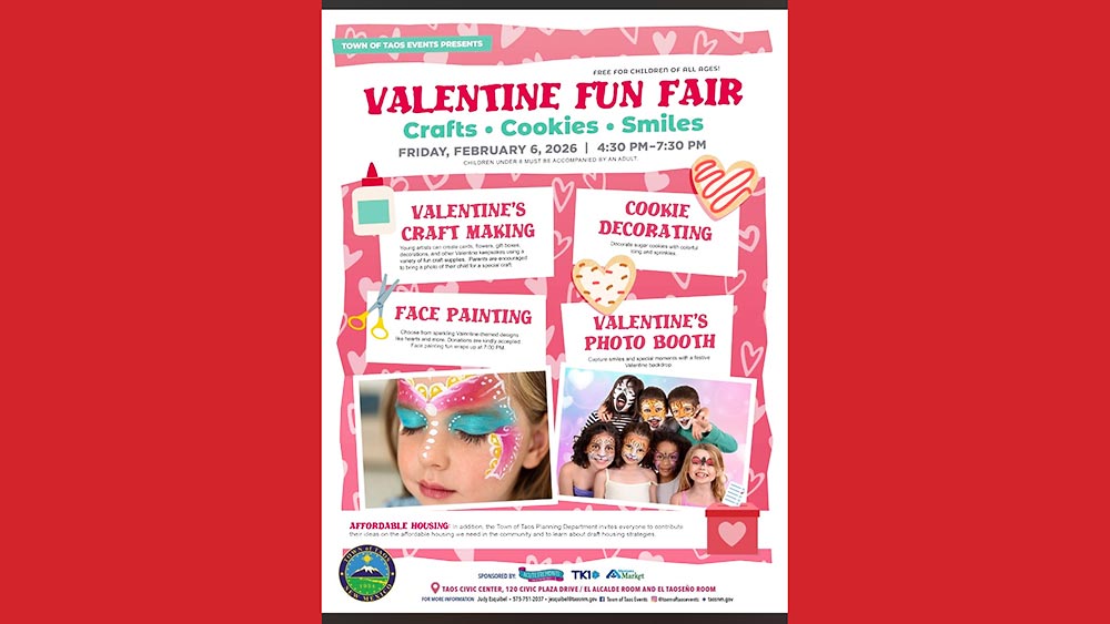 Valentine Fun Fair for kids at Town of Taos.