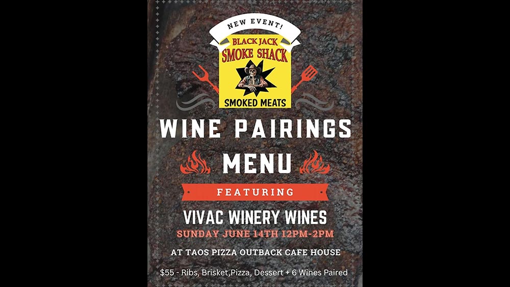 Vivac Winery Wine Pairing Menu