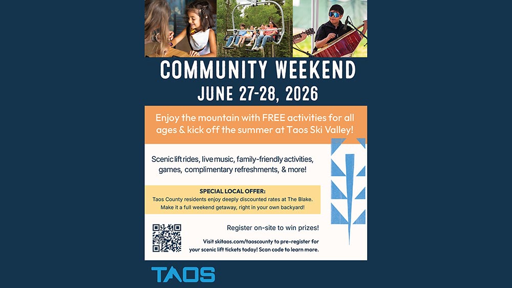 Community Weekend June 27-28 2026 in Taos Ski Valley