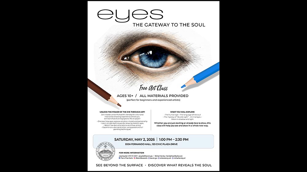 Eyes: The Gateway to the Soul a free art class.