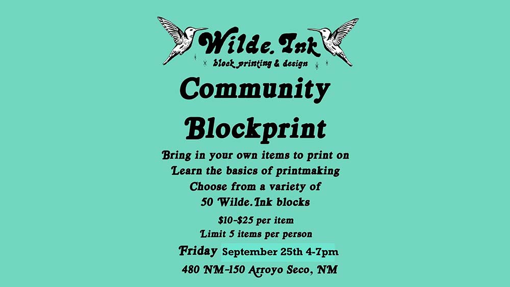 Community Blockprint at Wilde.ink in Arroyo Seco