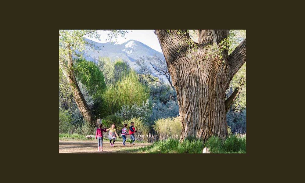 Kids playing at Rio Fernando Park in Taos, NM