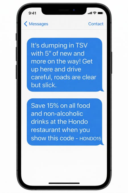 SMS Example text