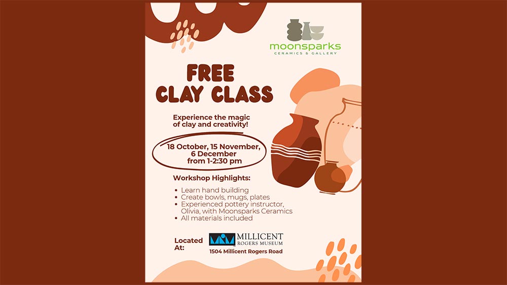 Free hand building clay class at Millicent Rogers Museum.