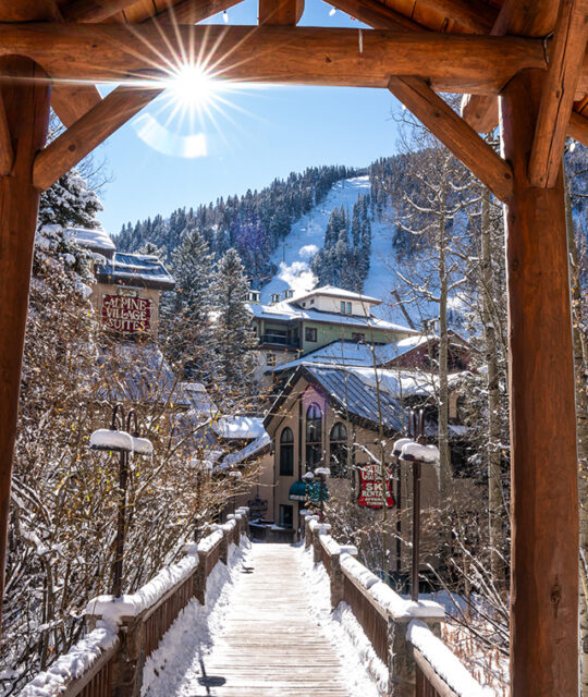 The walkway to Cottam's Ski Shop and Alpine Village suites.