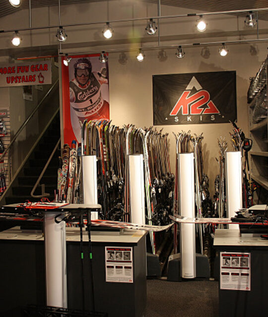 Assorted skis for rent at Taos Ski Valley