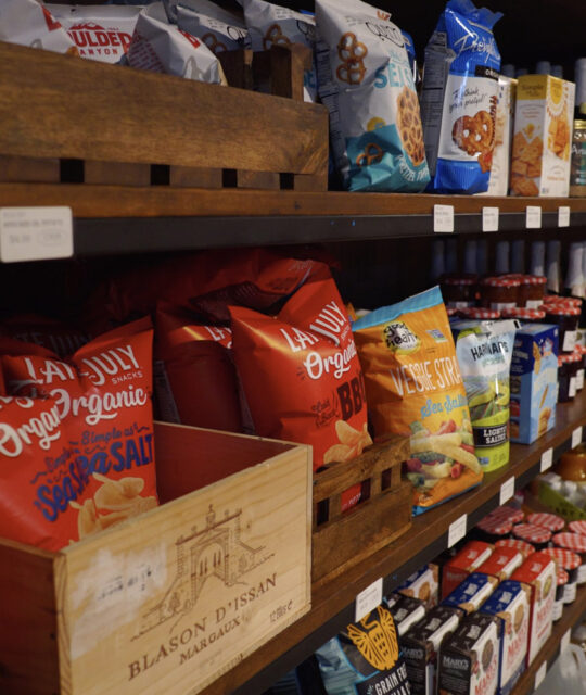 Organic chips and snacks at Cid's Mountain Market