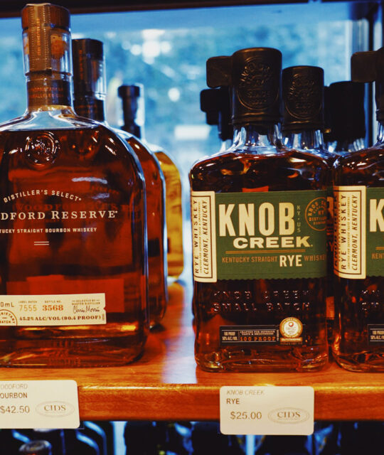 Liquor and spirits at Cid's Mountain Market in Taos Ski Valley