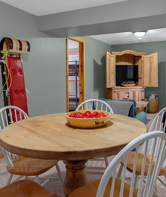 Dining table and chairs in vacation rental