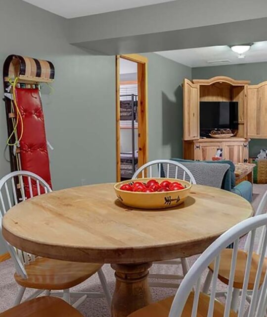 Dining table and chairs in vacation rental