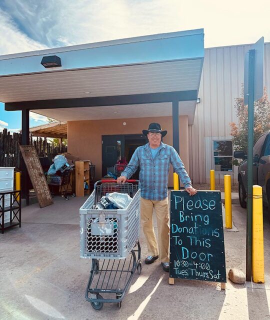 Volunteer staff at a donation center.