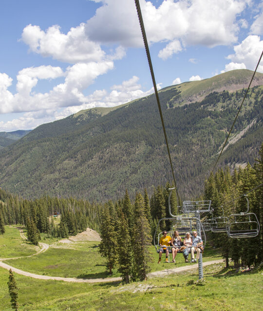 Scenic chairlift ride in Taos Ski Valley