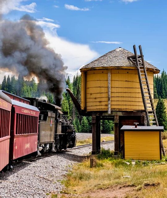 Cumbres & Toltec Scenic Railroad at a water tank.