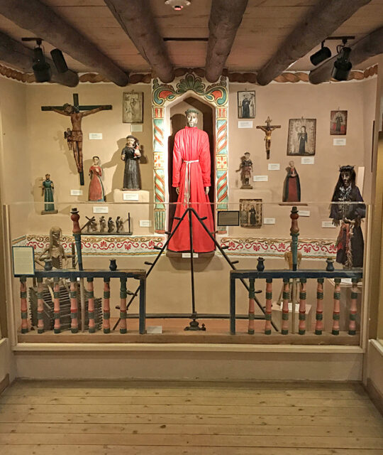 Southwest culture religious art on display, Spanish Missionary iconography.
