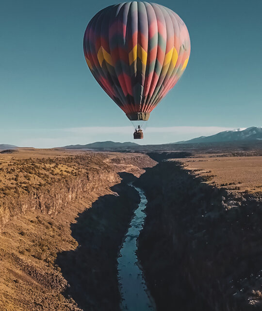 Rio Grande Balloons flying over the Rio Grande Gorge