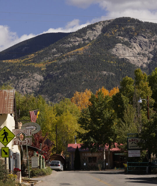 Village of Arroyo Seco, New Mexico in Fall.