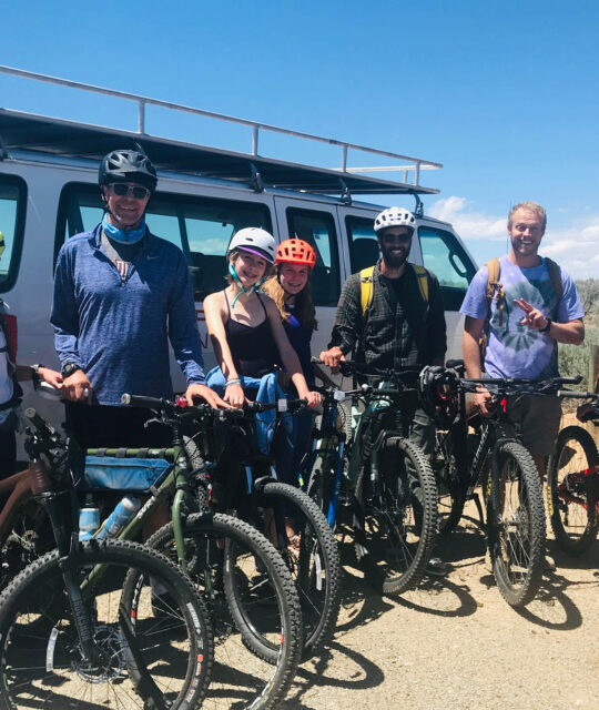 Guided mountain biking group near Taos, New Mexico