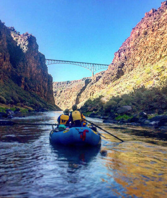 Rafting the Rio Grande under the Rio Grande Gorge Bridge