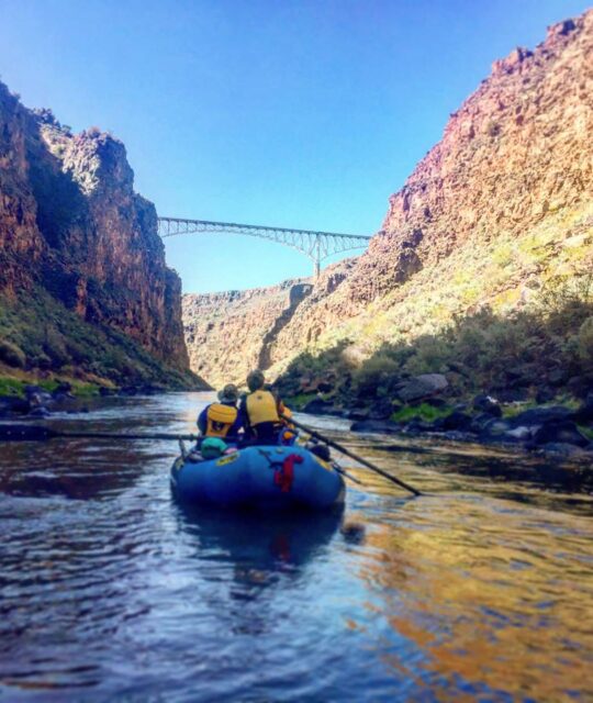Rafting the Rio Grande under the Rio Grande Gorge Bridge