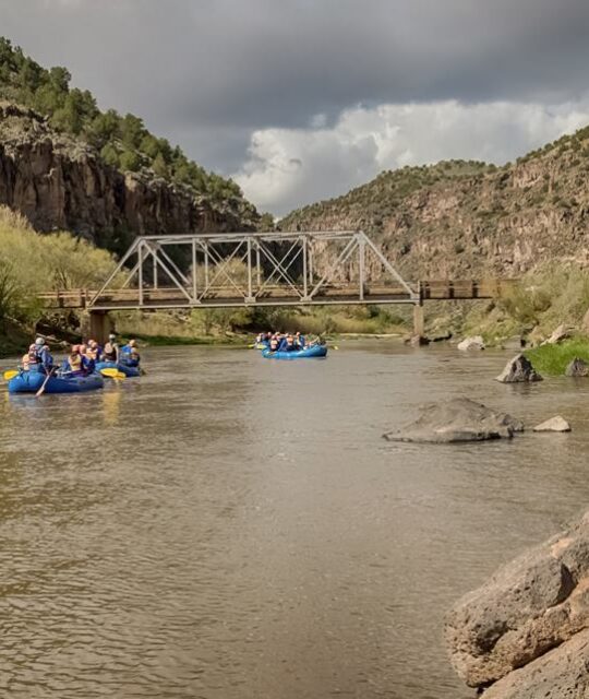 Rafting under the John Dunn Bridge near Arroyo Hondo, New Mexico