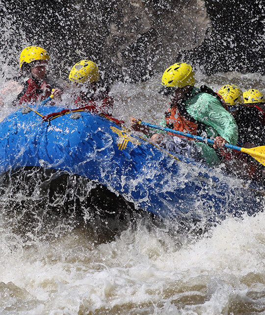 Rafters in whitewater rapids