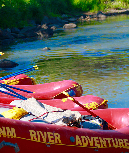 New Mexico River Adventure river rafts in the water