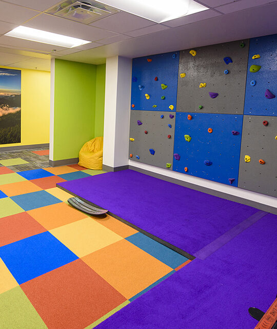 Climbing wall in the Rio Hondo Learning Center in Taos Ski Valley
