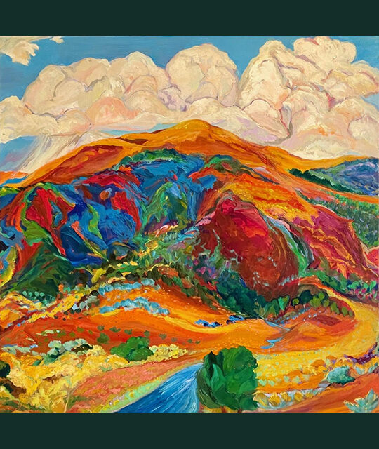 Taos Magic Mountain oil painting by Pat Woodall