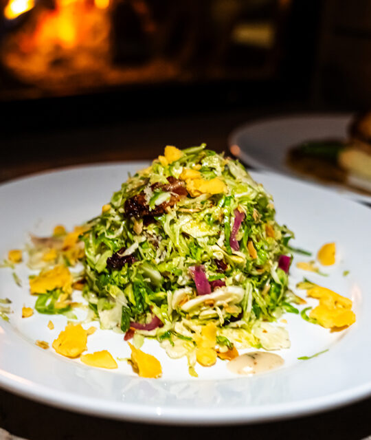 Shaved brussels sprouts salad.