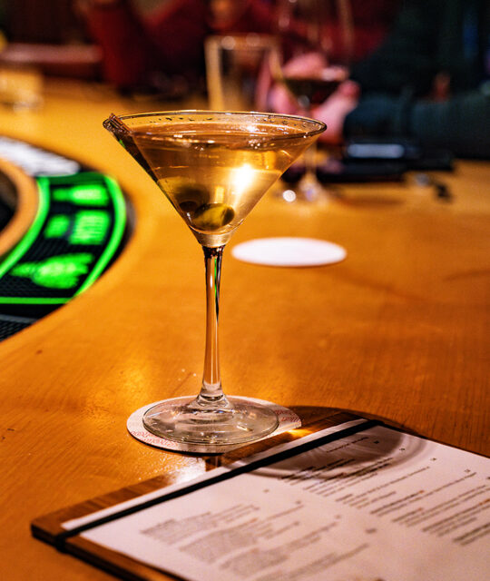 martini on bar counter