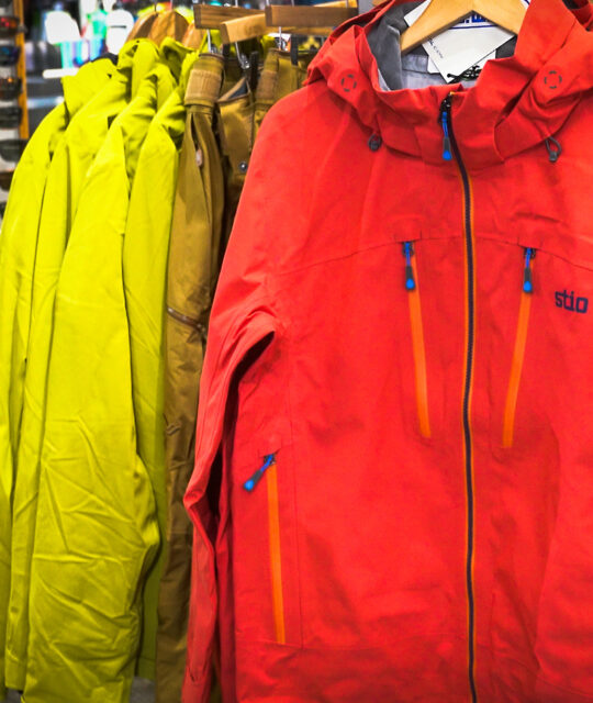 Stio snowsports jacket display.