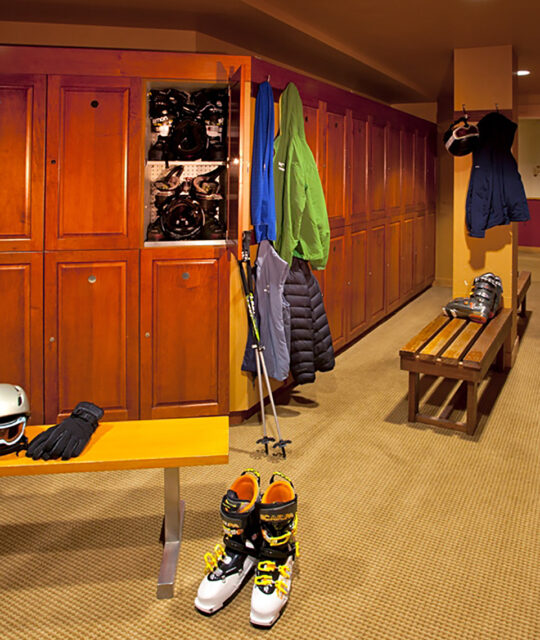 Edelweiss Lodge and Spa locker room ready for winter.