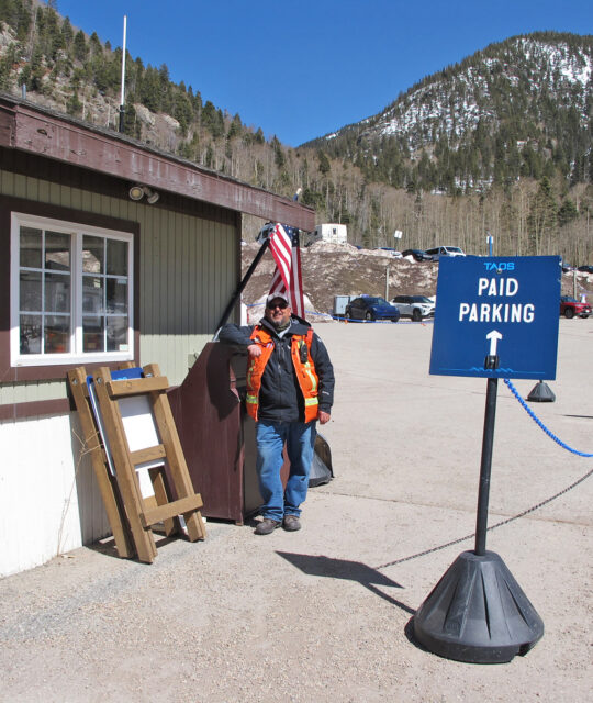 Sign for Paid Parking in Taos Ski Valley
