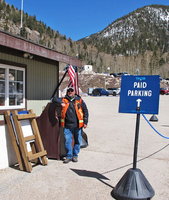 Sign for Paid Parking in Taos Ski Valley