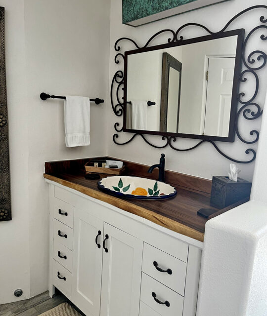 Condo bathroom with pretty sink