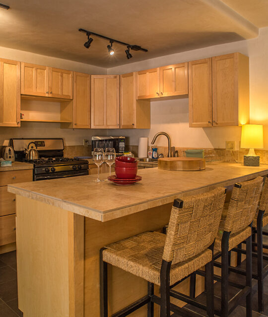 Condo kitchen area and bar