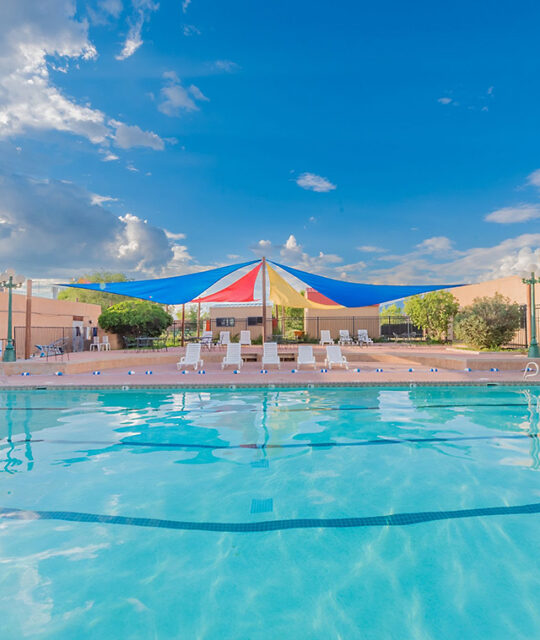 Outdoor swimming pool at Quail Ridge and Taos Tennis.