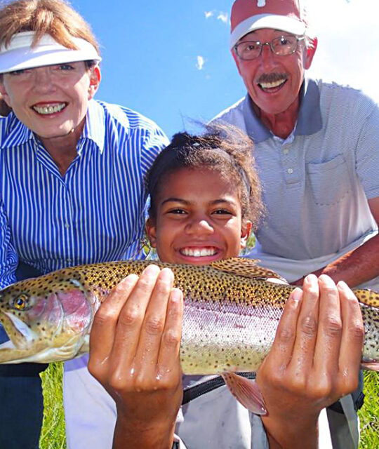 Family on a guided fly fishing trip