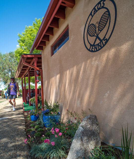 Taos Tennis sign on Pro Shop at Quail Ridge