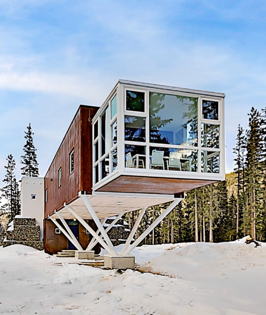 Modern architecture vacation rental home in the mountains of Taos Ski Valley