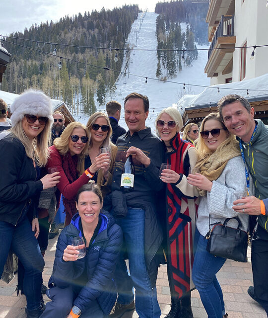 Taos Winter Wine Festival attendees having fun.