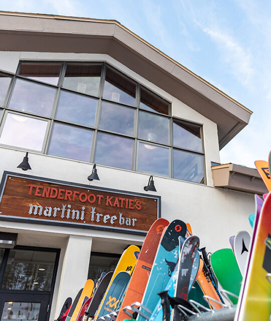 Entrance of Tenderfoot Katie's and the Martini Tree Bar in Taos Ski Valley.